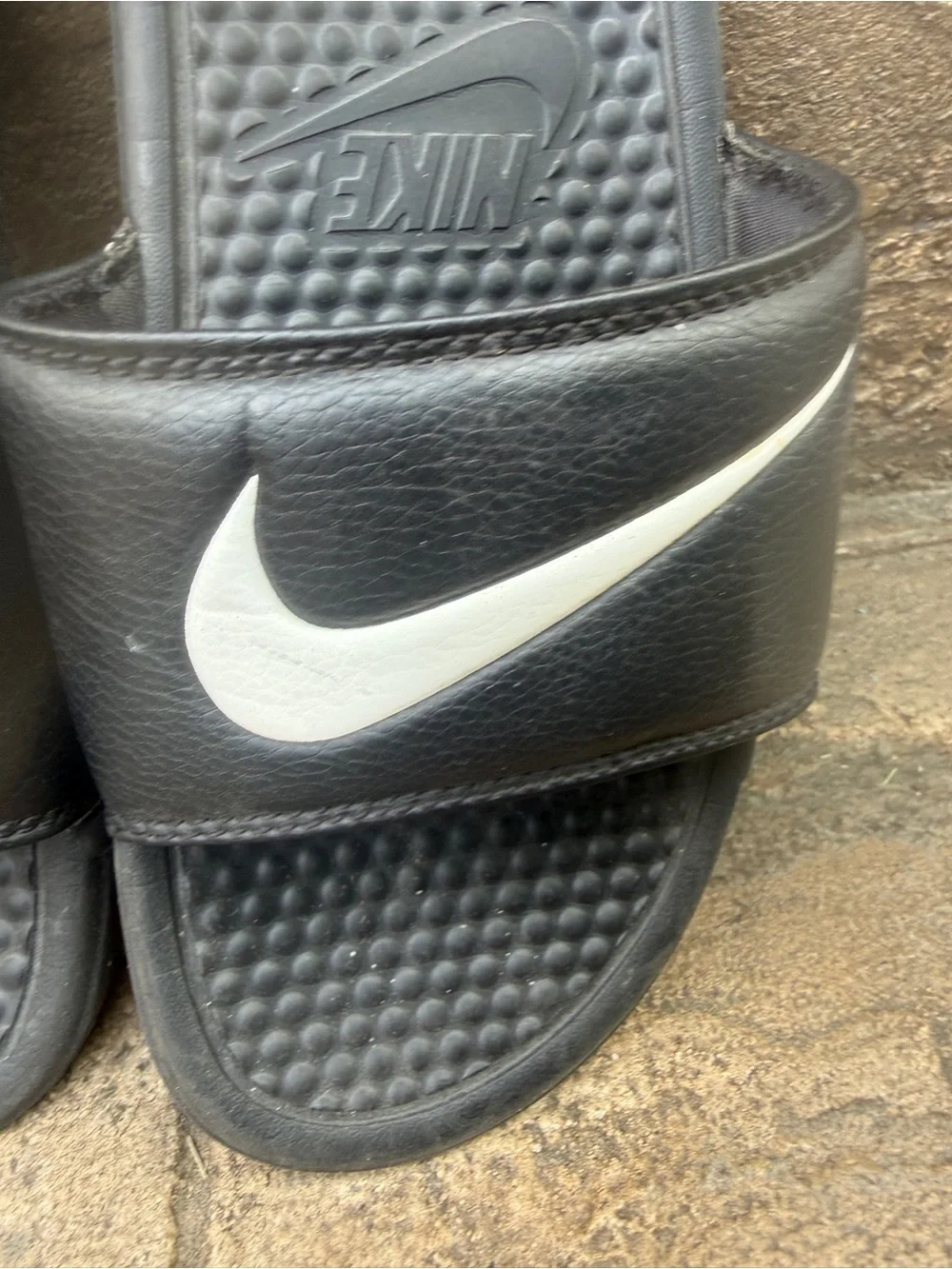 Nike slides Benassi Black Swoosh slides sandals